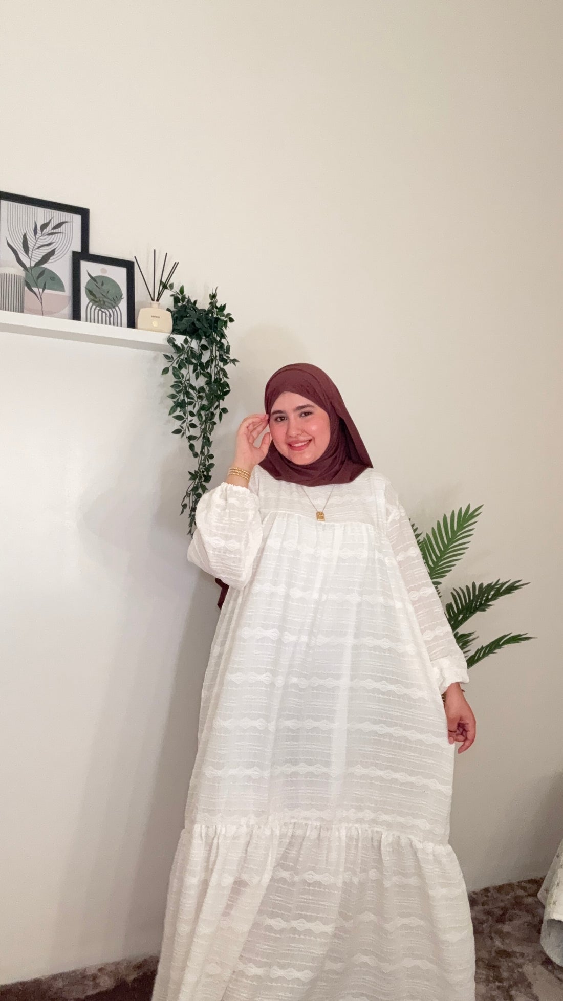 فستان صيفي أنيق (مقاس وافي خودي مقاس أصغر من المعتاد)