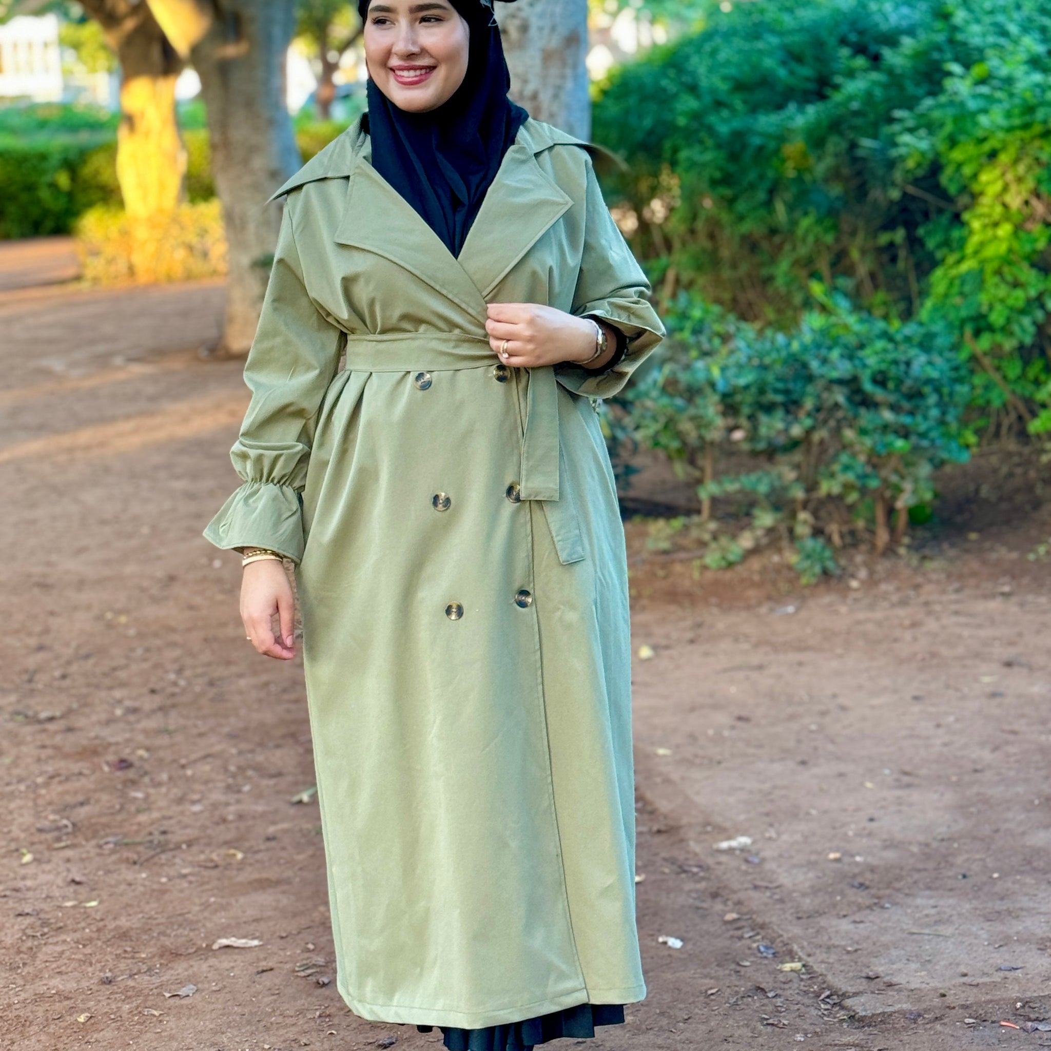 Manteau de Luxe – ( Vert - Noir - Beige )