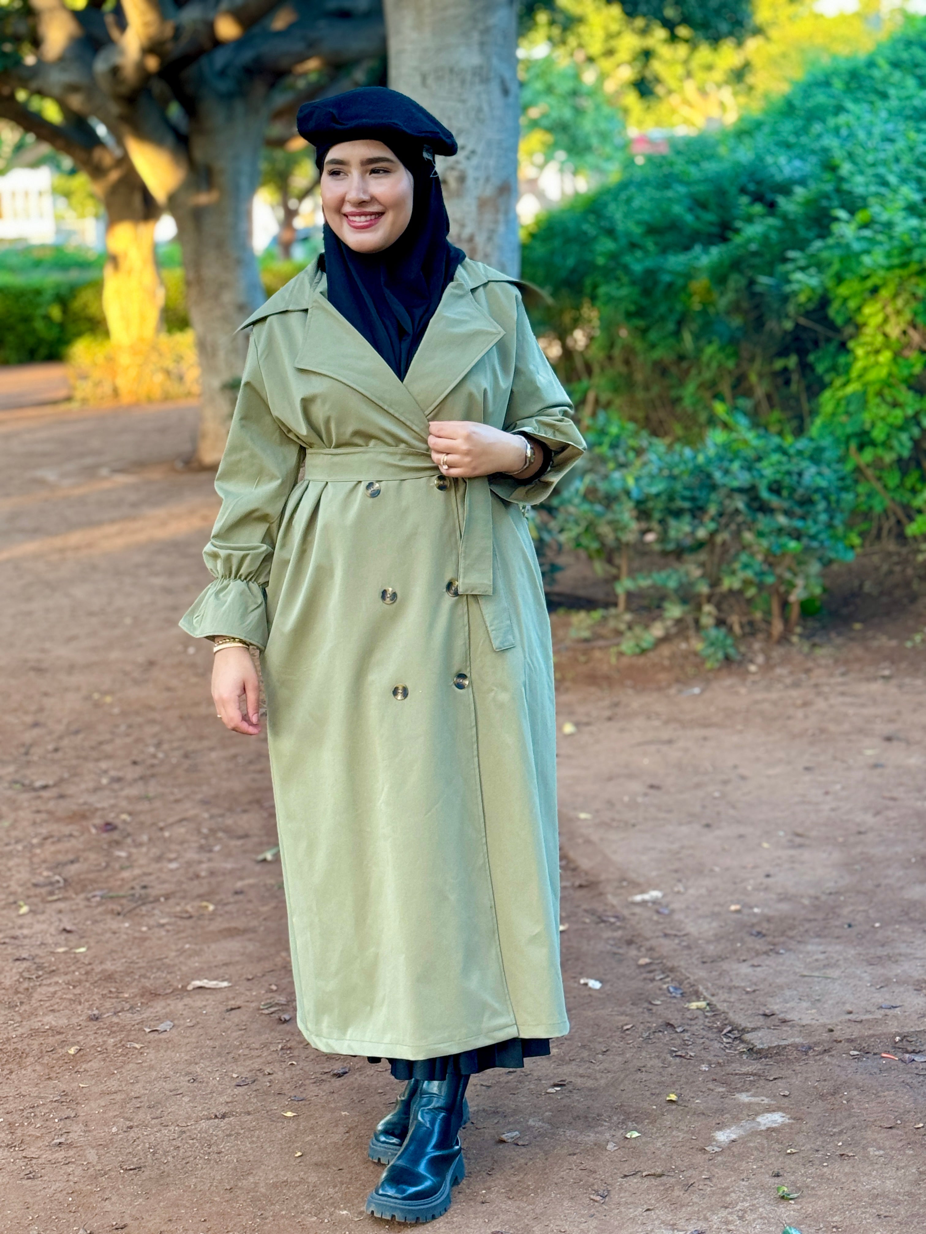 Manteau de Luxe – ( Vert - Noir - Beige )