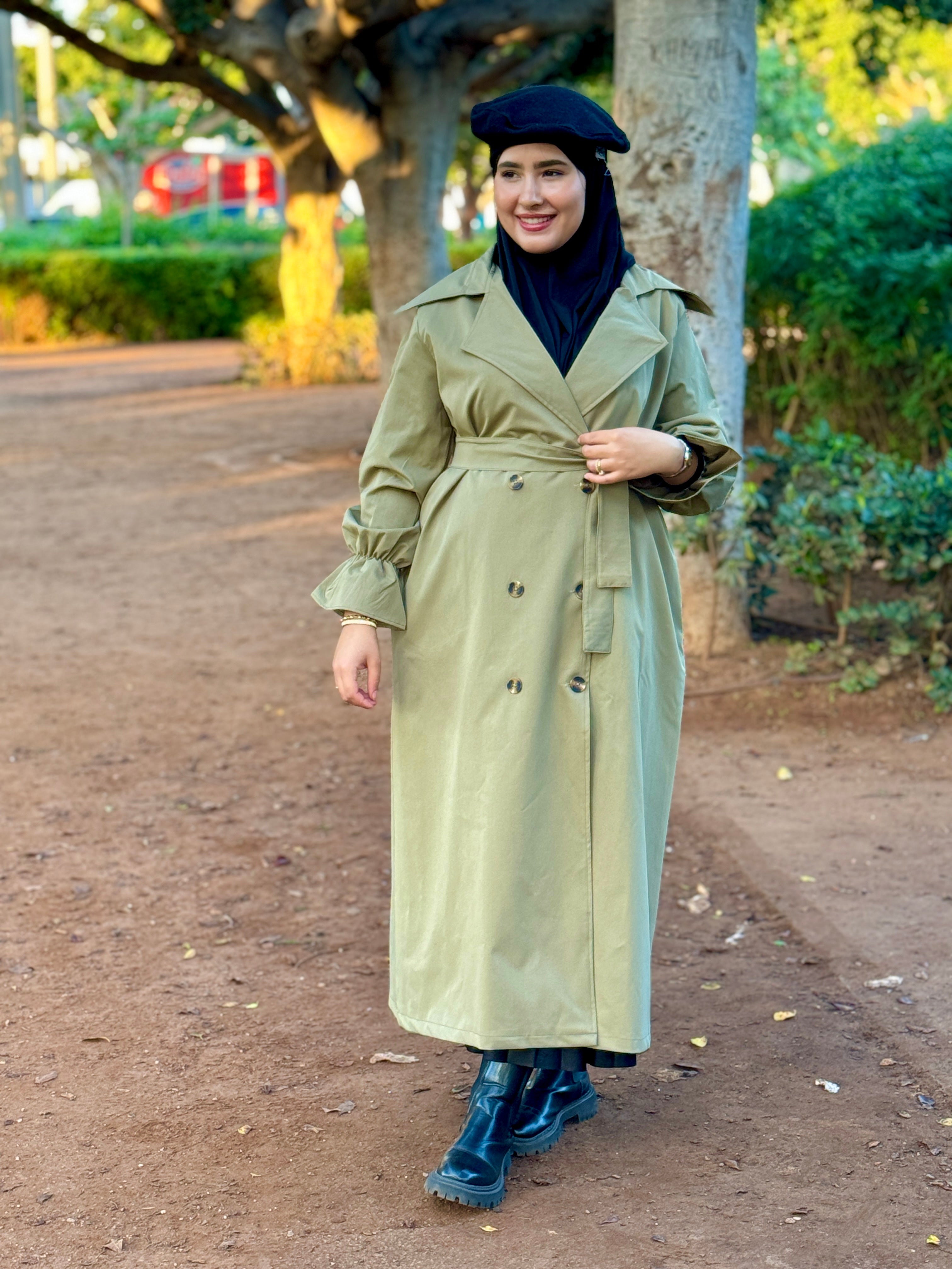 Manteau de Luxe – ( Vert - Noir - Beige )