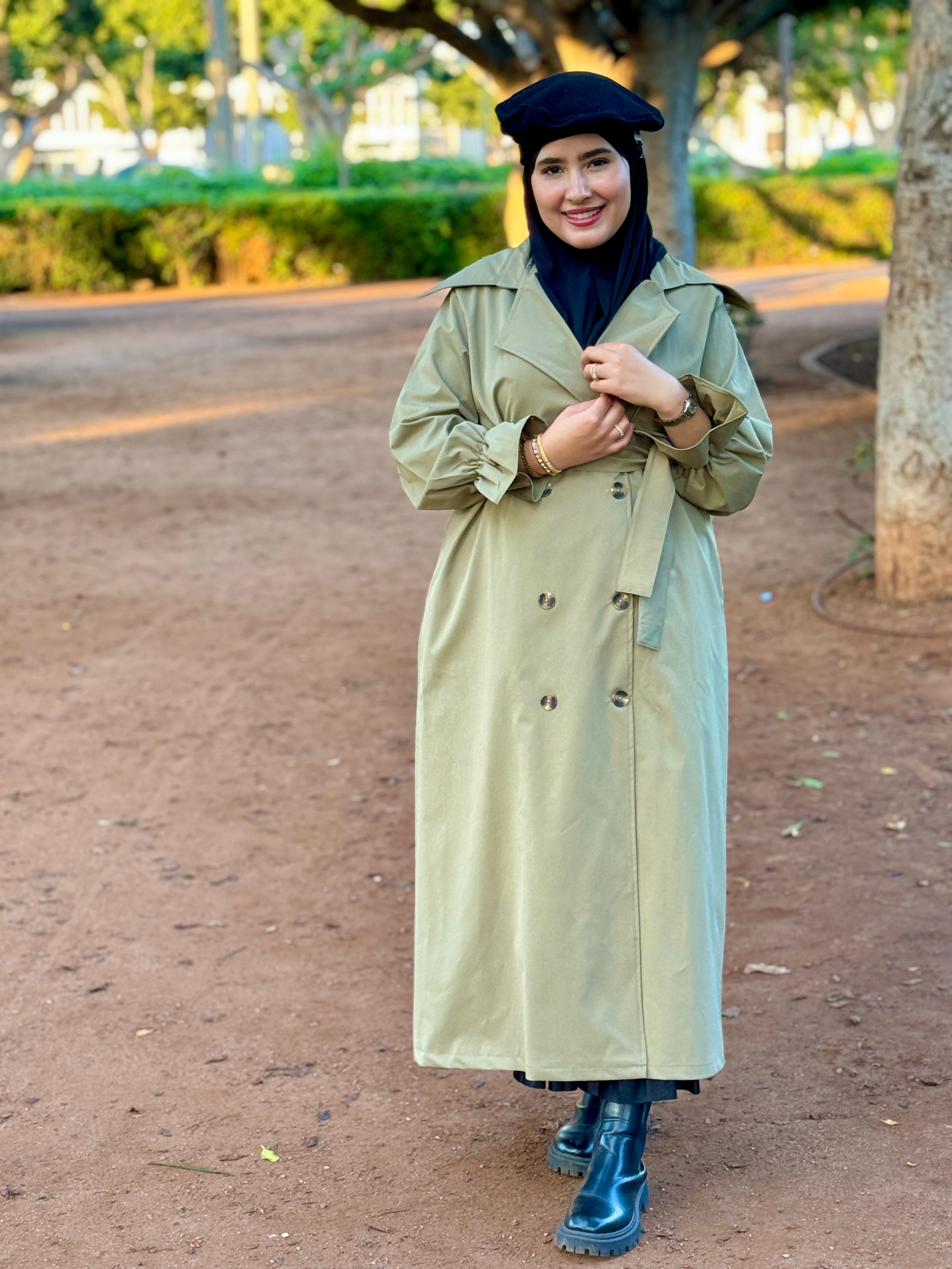 Manteau de Luxe – ( Vert - Noir - Beige )