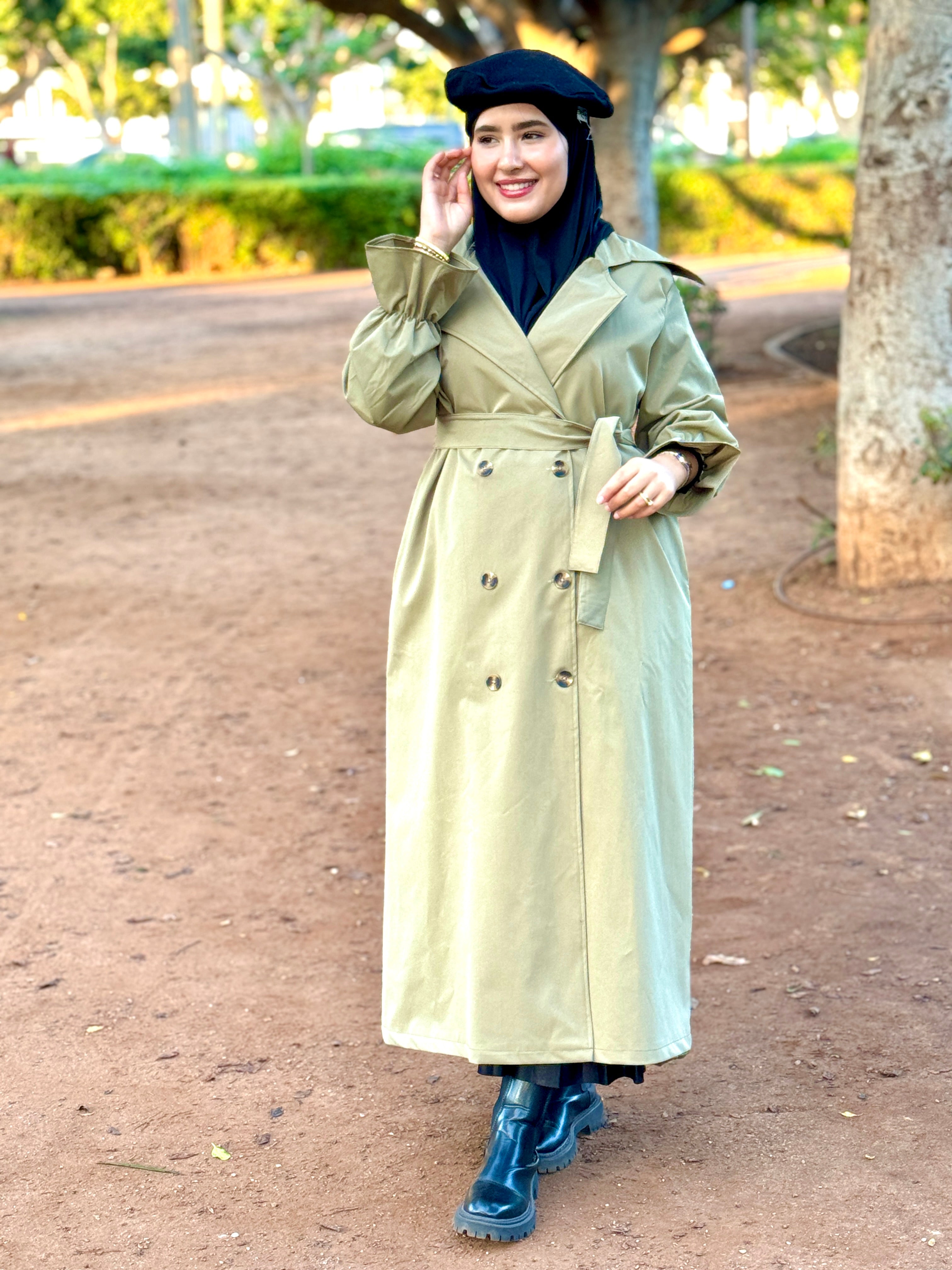 Manteau de Luxe – ( Vert - Noir - Beige )