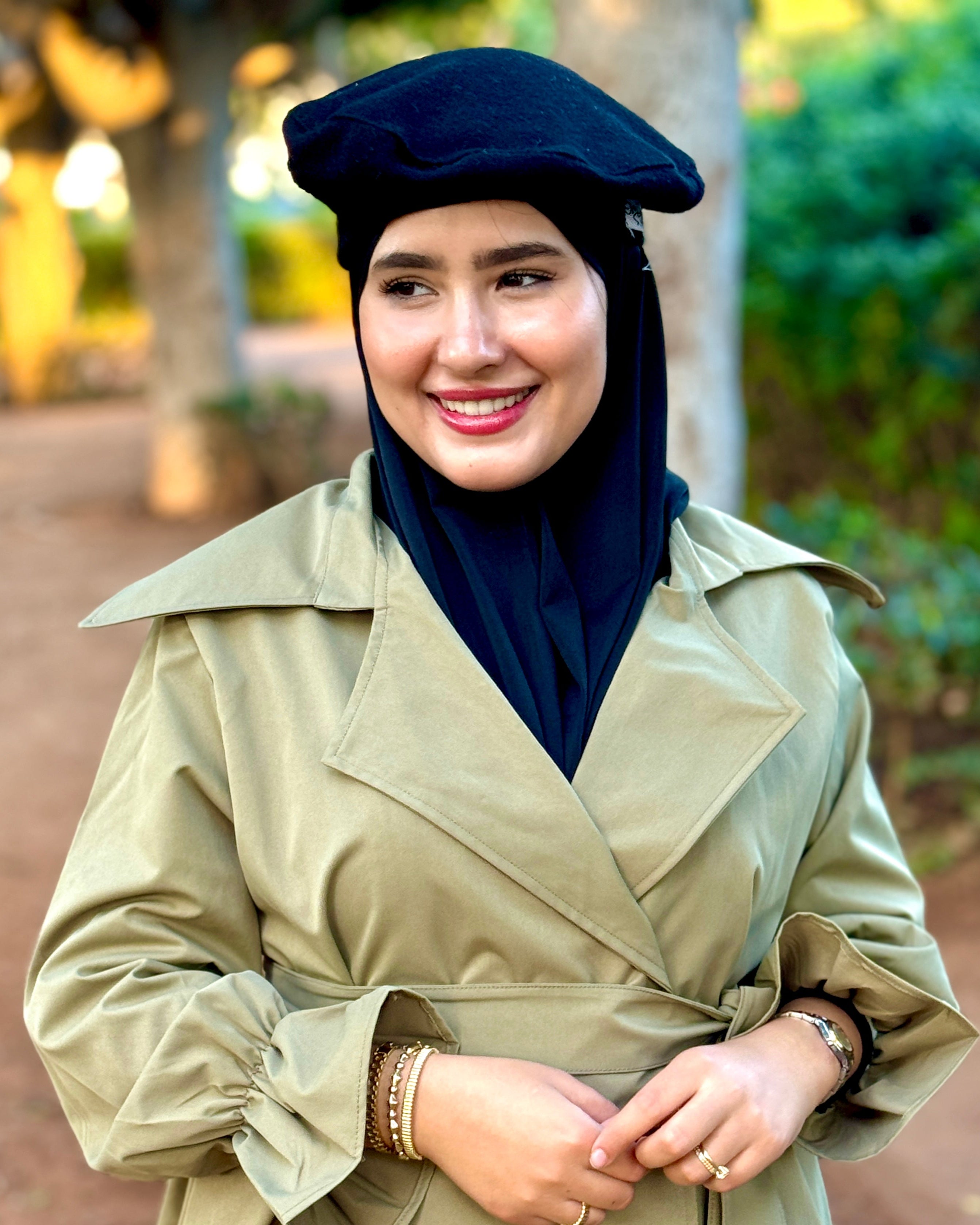 Manteau de Luxe – ( Vert - Noir - Beige )