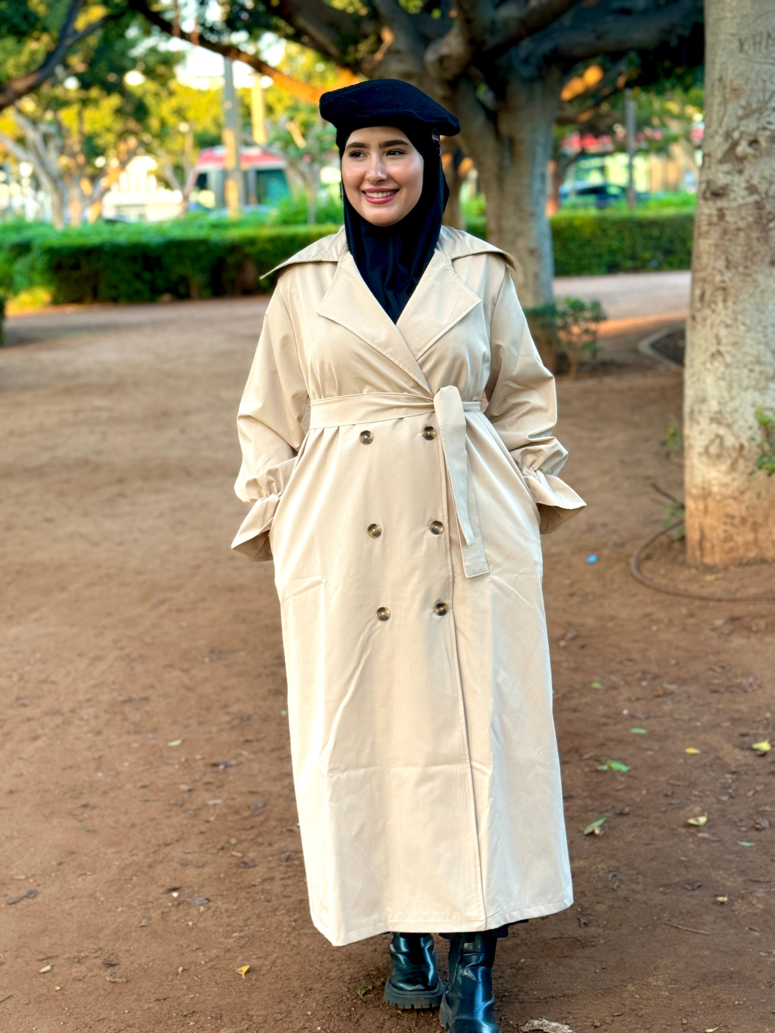Manteau de Luxe – ( Vert - Noir - Beige )